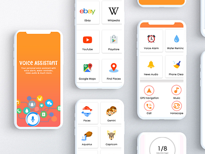 Voice Assistant app design ui ui design uiux