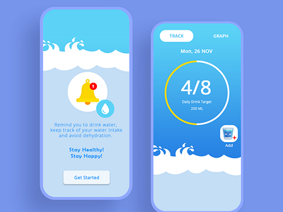 Water Reminder App app design ui ui design