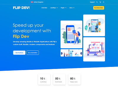 Flip Dev Web Page UI Design app designer design graphic mockup ui ui design uiux web webpage webpagedesign website website concept website design