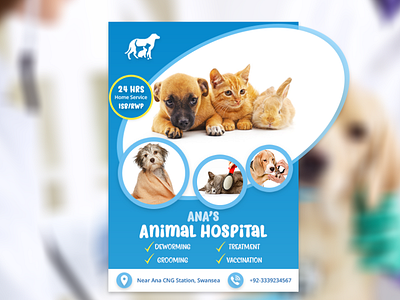 Ana's Animal Hospital Flyer Design animal clinic animal hospital clinic design flat design flyer flyer design flyer designer flyer designs grapic hospital icon mockup ui ui design