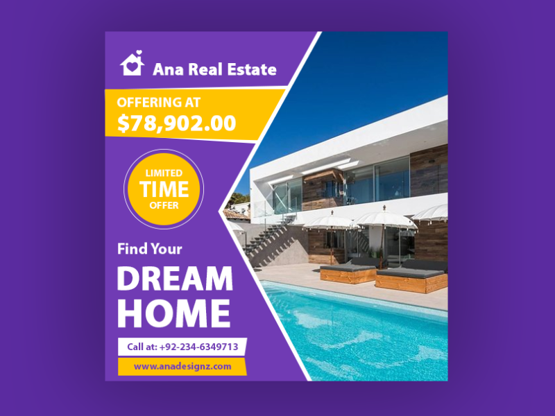 Real Estate Facebook Post Design by Anam Iftikhar 🦄 on Dribbble