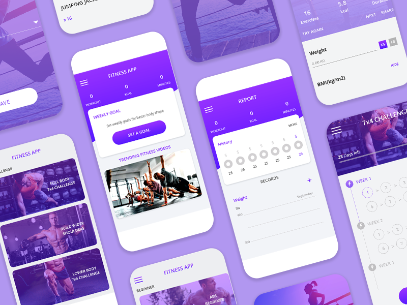 Fitness App UI Design by Anam Iftikhar 🦄 on Dribbble