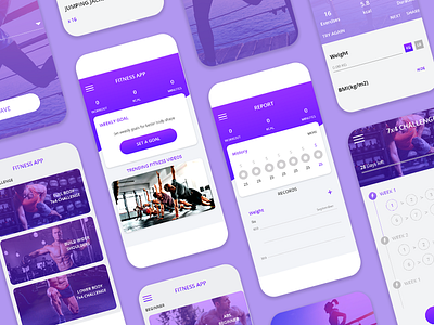 Fitness App UI Design app app design app designer design fitness fitnessapp mockup ui ui design uiux