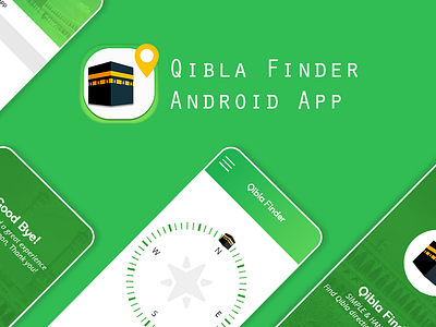 Qibla Finder App UI Design android app app design app designer design mockup qibla qiblafinder qiblafinderapp ui ui design uiux