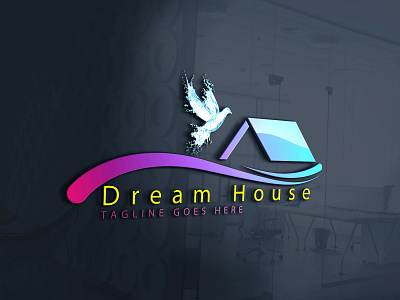 Dream House clean design ediable elegant illustration logo minimal new professional realistic