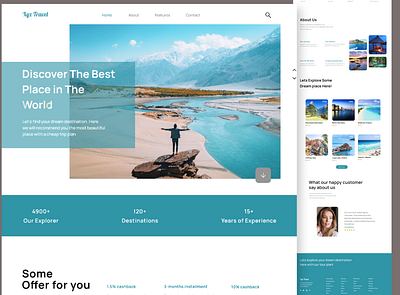 Travel Agency Web Template UI design figma landing page template travel ui ux ui design web web templete