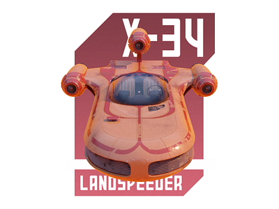 X-34 Landspeeder Fanart 3d blender cycles landspeeder render speeder starwars x34