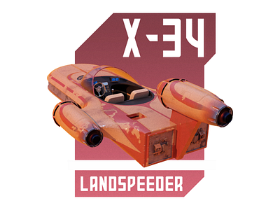 X-34 Landspeeder Fanart 3d blender cycles landspeeder render speeder starwars x34