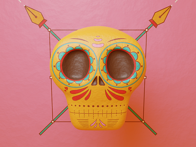 Life 3d blender cycles dia de los muertos life skull