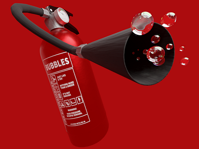 Fire 3d blender bubbles cycles fire fire extinguisher red