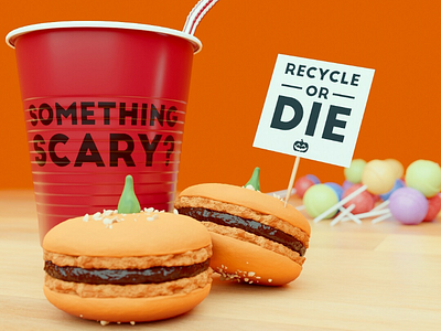 Recycle or Die candy halloween plastic pumpkin recycle