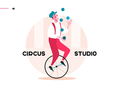 Circus Studio art branding case circus design flat graphic graphic design illustration illustrator interface persone scene show ui vector