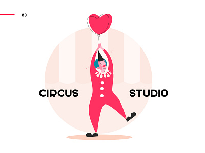 Circus Studio 03 art case character circus clown flat graphic design humor illustration illustrator man personage scene show studio vector