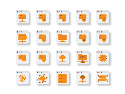 Web User Interface Icons database design desktop icon icon design icon set iconography interface server website website design websites