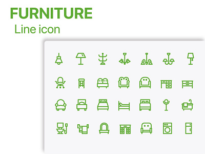 Furniture icon set 01