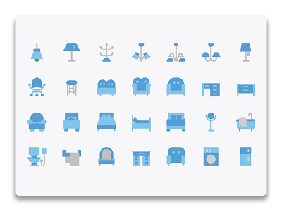 Furniture Flat Icon Set