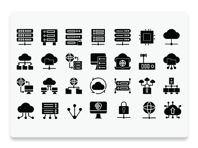 Database Solid Icon Set