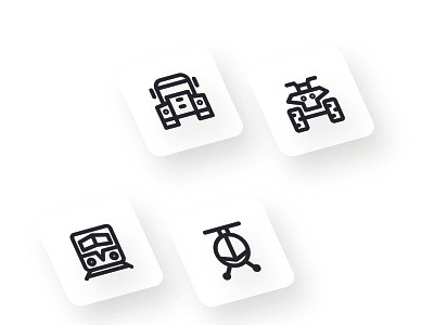 Transportation Line Icon Set