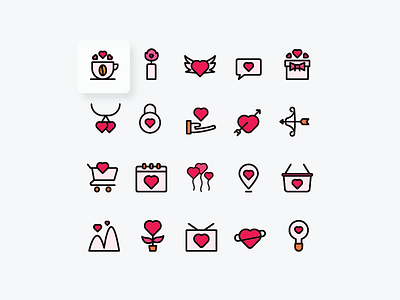Sweet love icons filled icons filled line icon icon design icon pack icon set iconography love