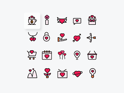 Sweet love icons