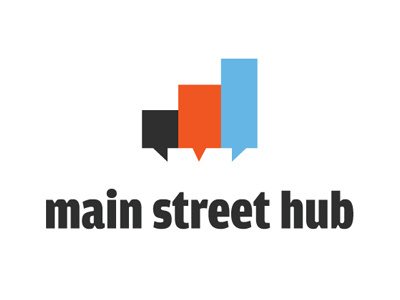Main Street Hub blue business communication logo main street social