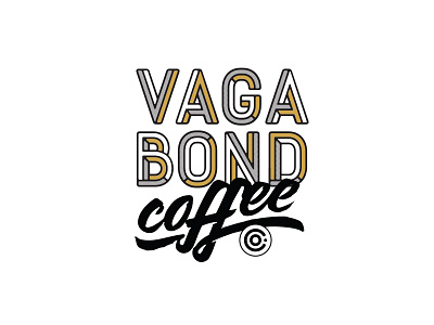 Vagabond Coffee Bag Logo coffee coffee bag gold lettering logo vagabond coffee logo