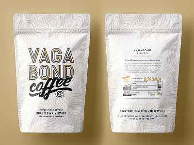 Vagabond Coffee Bags coffee bags label lettering logo topography typography