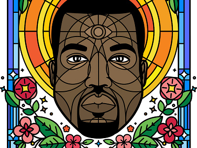Kanye for President 2020 2020 holy illustration kanye west political poster president sparkle stained glass yeezus