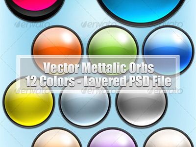 Vector Metallic Orbs mettalic orb shiny vector