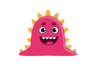 Pink prickly cartoon cute monster illustration