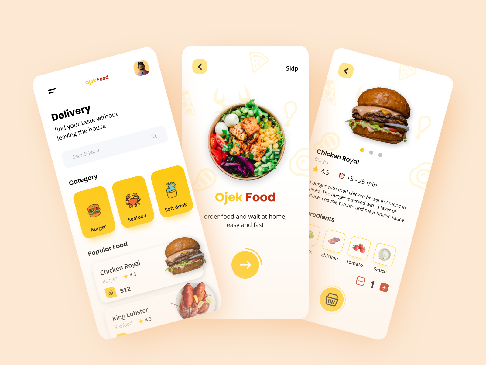 food delivery service - mobile app by Zohal Alfinas on Dribbble