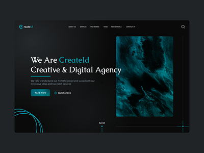 CreateId - Creative agency creative agency dark mode dark theme design digital agency figma green trend ui web web design web designer