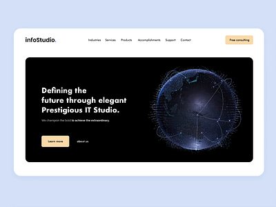 IT Company | Landing page agency animation design globe home page it company landing page modern software studio ui design web design