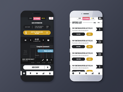 Time Planner App Design app black black white design idea management app mobile mobile app mobile design planer planner planner app time ui ux white