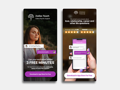 Zodiac Touch Online Psychology Reading Banners banner branding design graphic design idea post psychology reading social vector