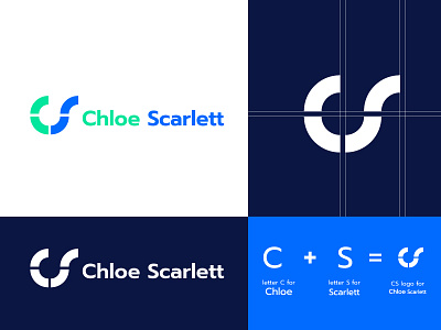 Chloe Scarlett Logo brand identity branding branding design corporate identity gradient graphic design icon icon design illustration logo logo design concept logo mark