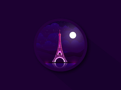 Eiffel Tower Landscape branding eiffel tower gradient gradient color gradient design graphic design illustration illustration art landscape landscape design landscape illustration landscapes moon moonlight vector vector art vector illustration