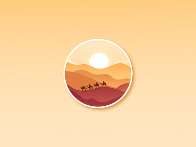 Desert landscape camel desert flat design flat illustration flat landscape gradient graphic design icon icon design illustration landscape landscape design landscape illustration mountain sunset