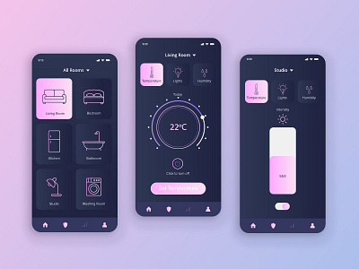 Smart Home Mobile App Ui app app design app ui colorful gradient gradient design graphic design mobile app mobile app design mobile design mobile ui smart home app smarthome