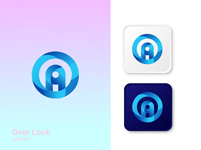 Over lock App Icon app app icon branding corporate identity design gradient gradient icon graphic design icon design lock logo logo design modern logo over vector
