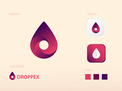 Drop Icon app icon branding corporate identity design gradient graphic design icon design icongraphy illustration logo vector