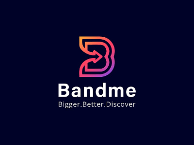 Bandme Logo b icon b letter logo band logo branding branding design corporate identity gradient graphic design icon icongraphy logo vector