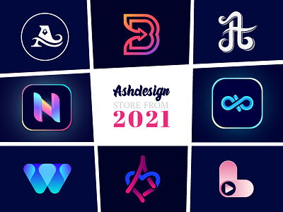 Icons of 2021 brand branding corporate identity design gradient graphic design icons illustration letter icons letter logo logo logo design vector
