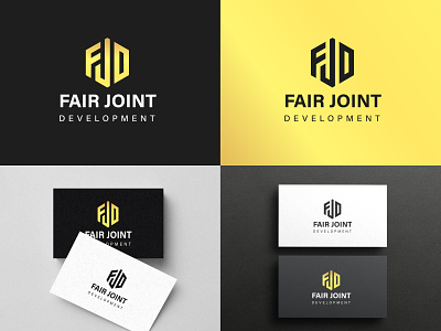 FJD Geometric logo branding corporate identity geometric logo gradient graphic design logo logodesign nft logo vector