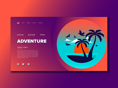 beach illustration web UI