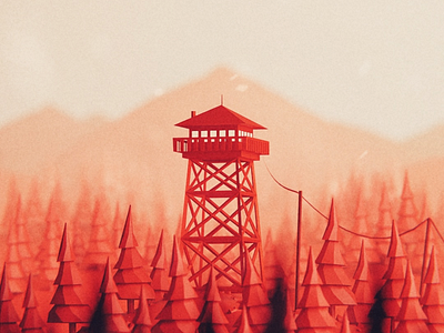 Firewatch Low Poly 3d blender firewatch illustration low poly tower