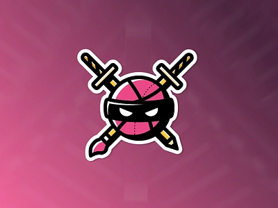 Dribbble Ninja ball dribbble flat illustration mule ninja playoff sticker