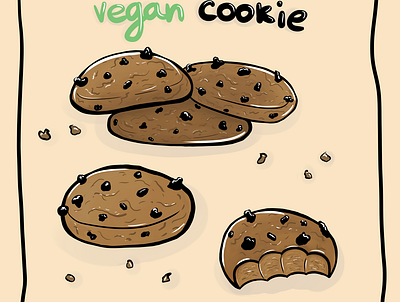 Cookies chocolate chip cookie drawing illustration photoshop