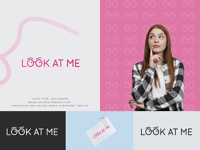 ''LOOK AT ME'' LOGO FOR CLOTHING BRAND 2020 2020 trend branding clothing brand design financial flat gradient illustration logo logo design minimal pink simple tranding typography logo