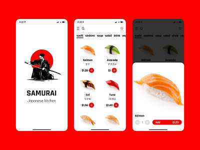 Japanese cuisine restaurant app concept concept food uiux